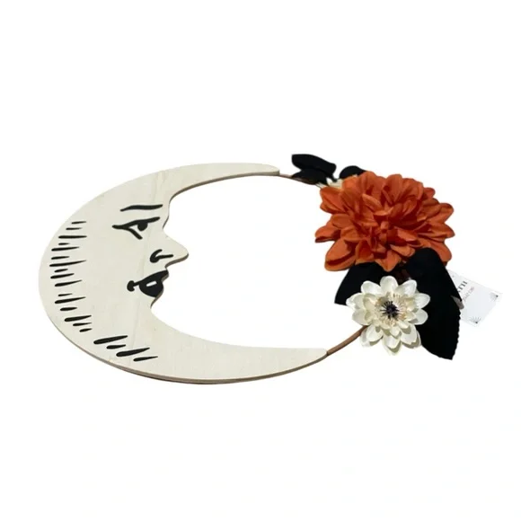 Target Wooden Crescent Moon Floral Wreath - Picture 3 of 11